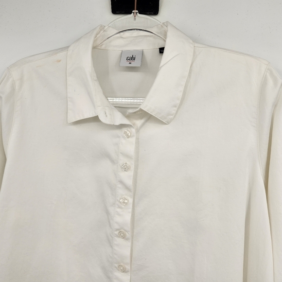 CAbi Its A Wrap Long Sleeve Button Front Shirt Womens Size Medium White - Picture 2 of 8